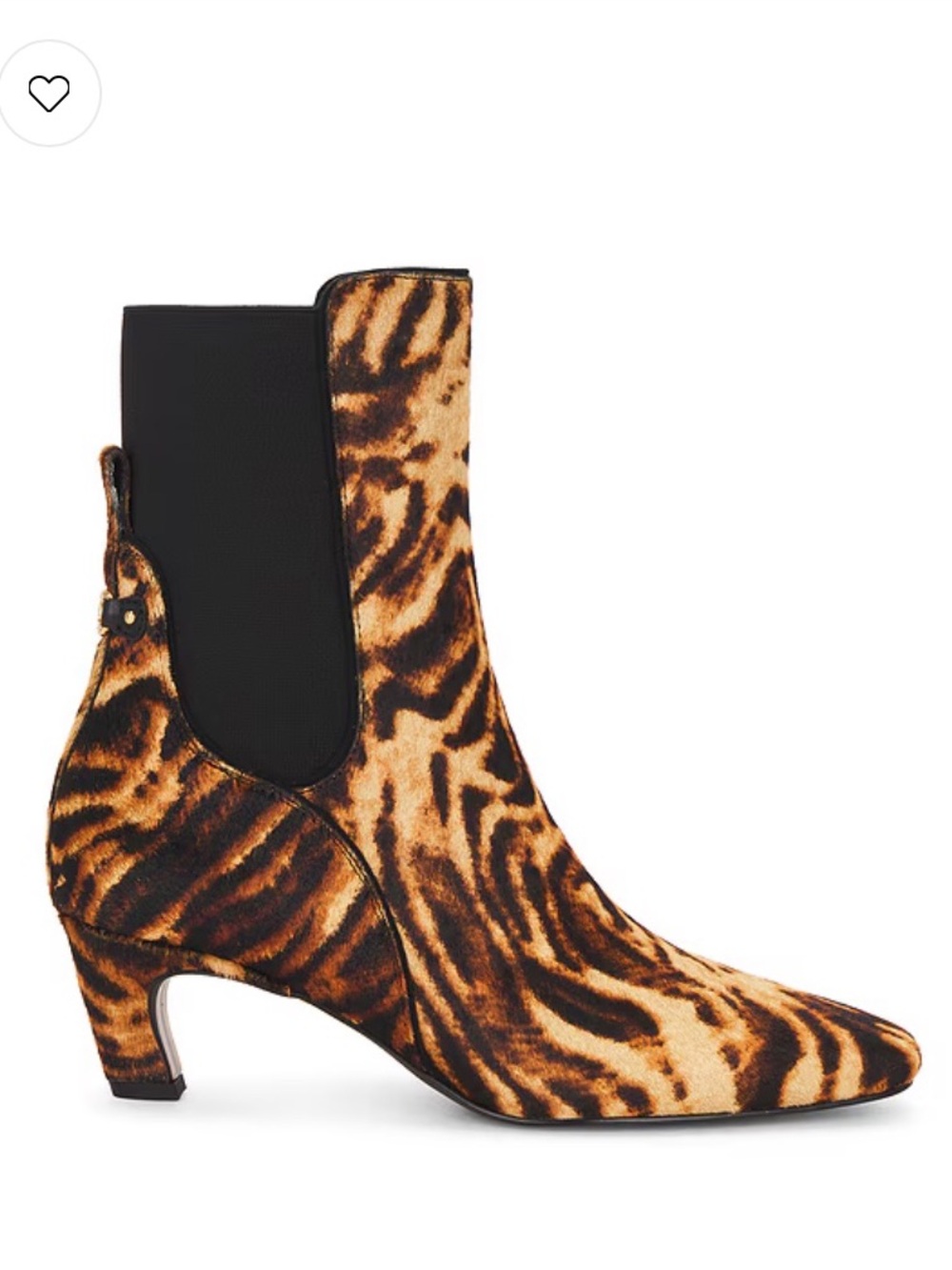 SAM EDELMAN Booties NEW Margo REVOLVE Tiger Print Calf Hair Kitten Heel Size 5.5